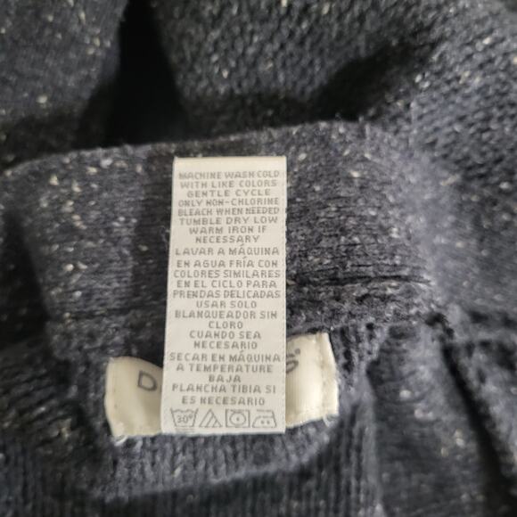Dockers Mens Cardigan Sweater Large Gray V Neck Button Front Cable Knit Detail - Picture 7 of 12